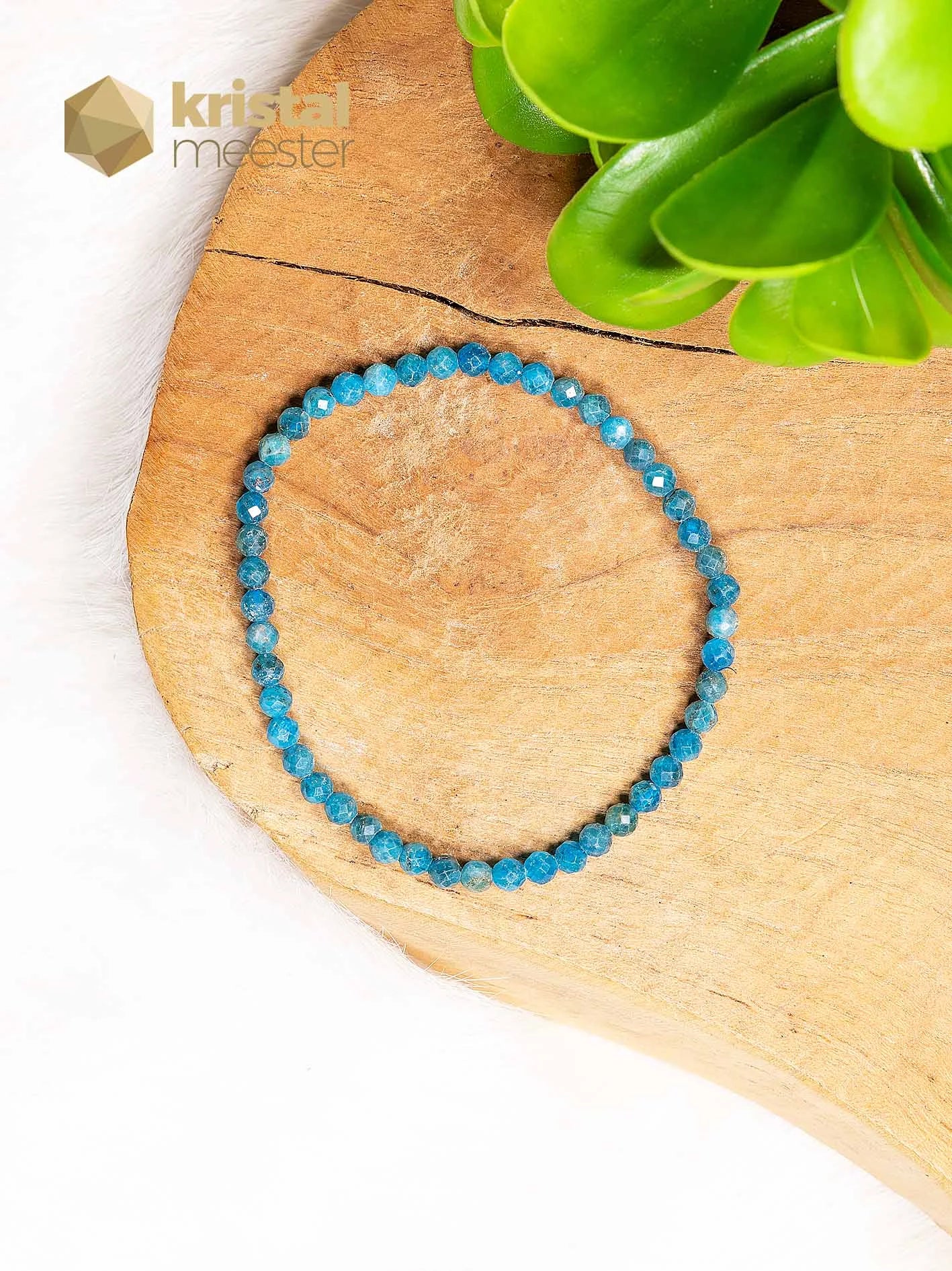 Blue Apatite Faceted Bracelet 3-4 mm