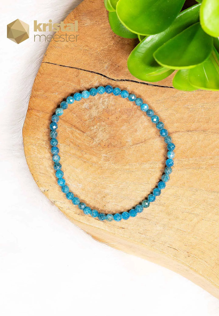 Blue Apatite Faceted Bracelet 3-4 mm