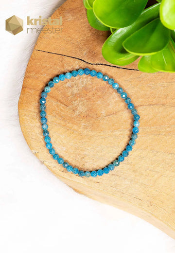 Blue Apatite Faceted Bracelet 3-4 mm