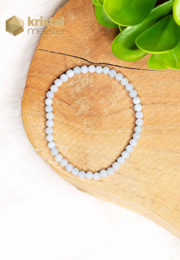 Aquamarijn kogelarmband  3 - 4 mm