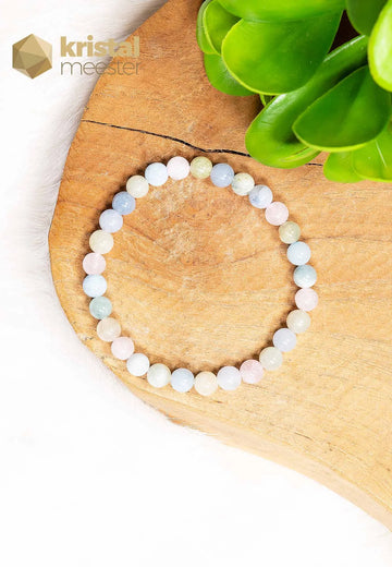 Aquamarine, Beryl and Morganite Ball Bracelet - 6 mm