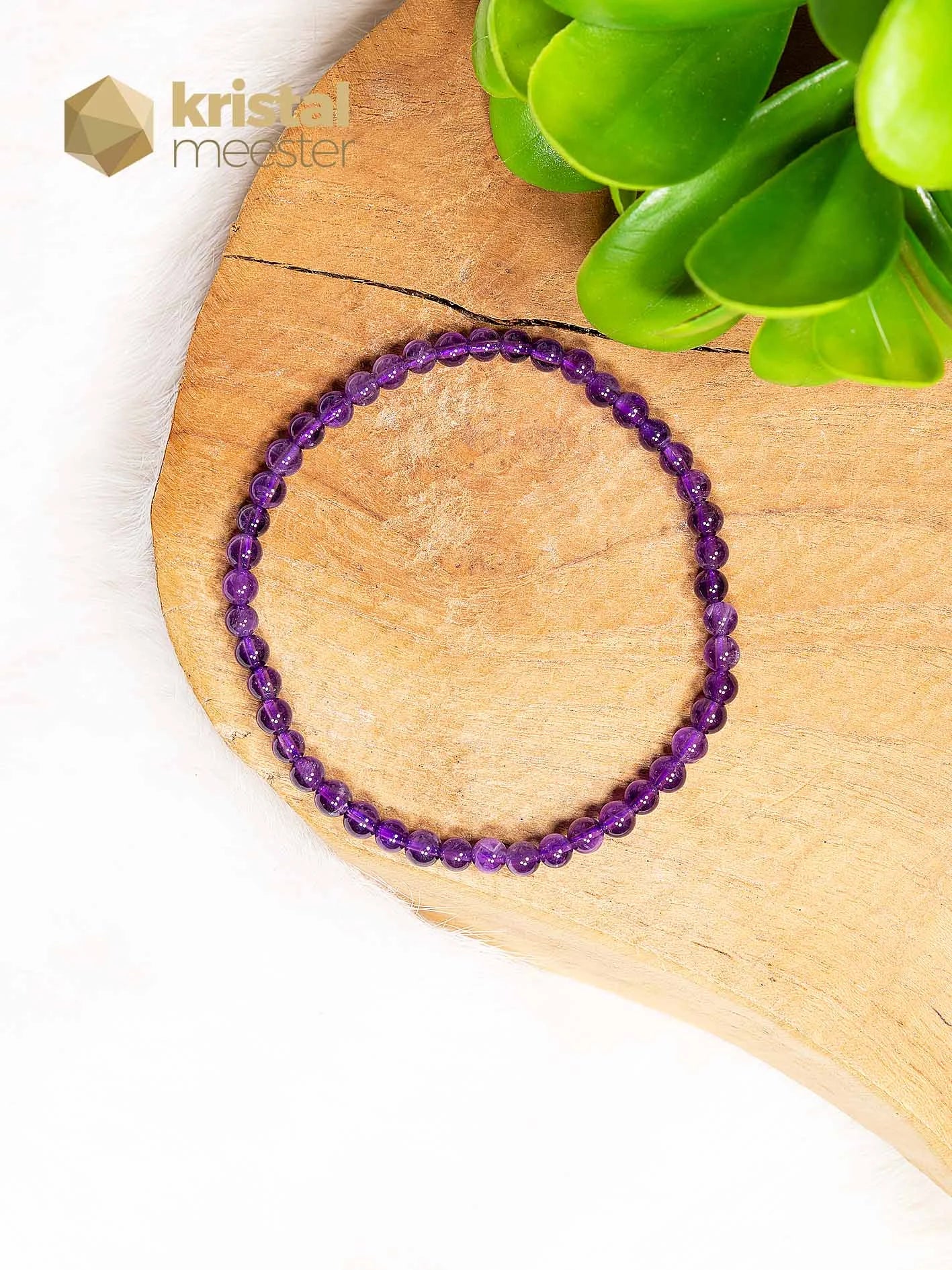 Amethist Kogelarmband - 3-4 mm
