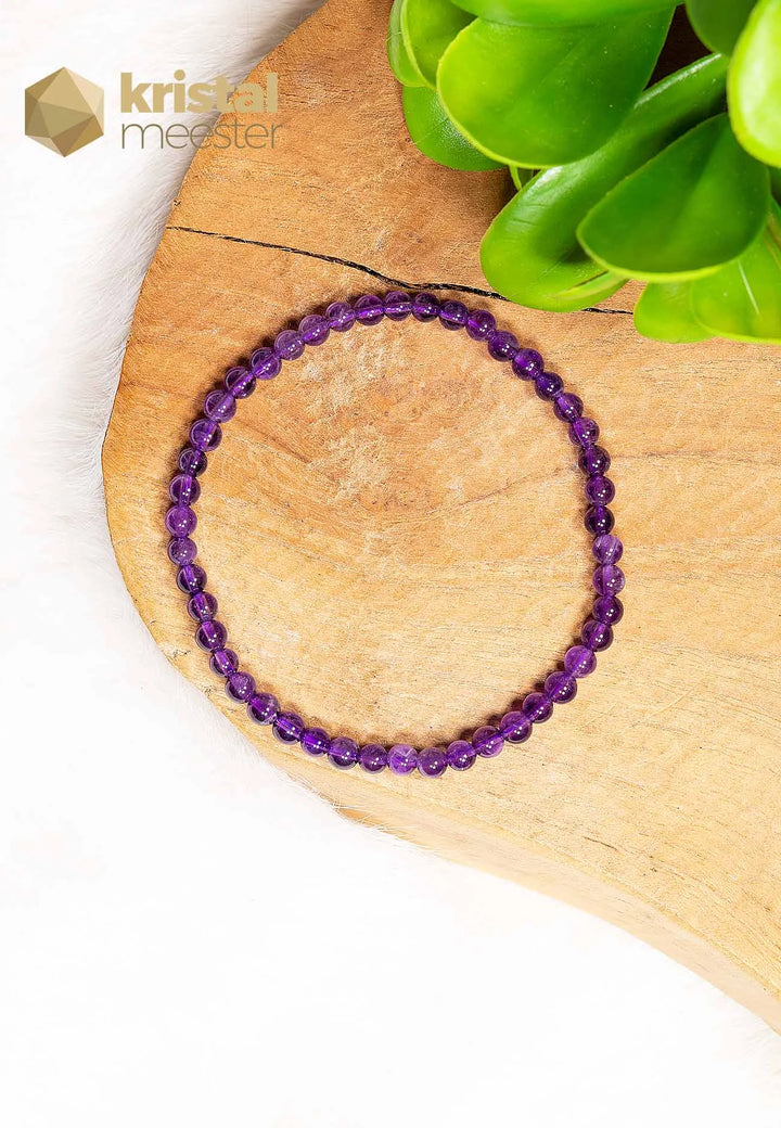 Amethist Kogelarmband - 3-4 mm