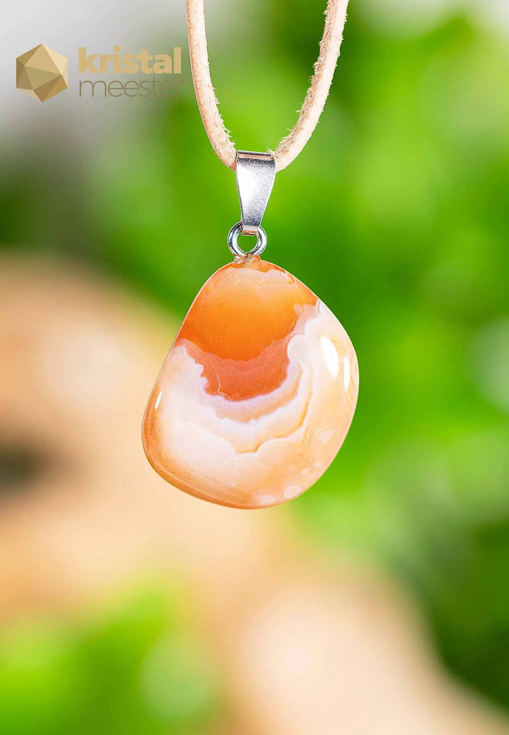 Apricot Agate pendant with silver loop - no. 1