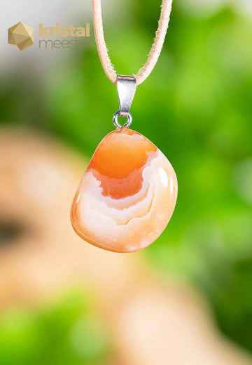 Apricot Agate pendant with silver loop - no. 1