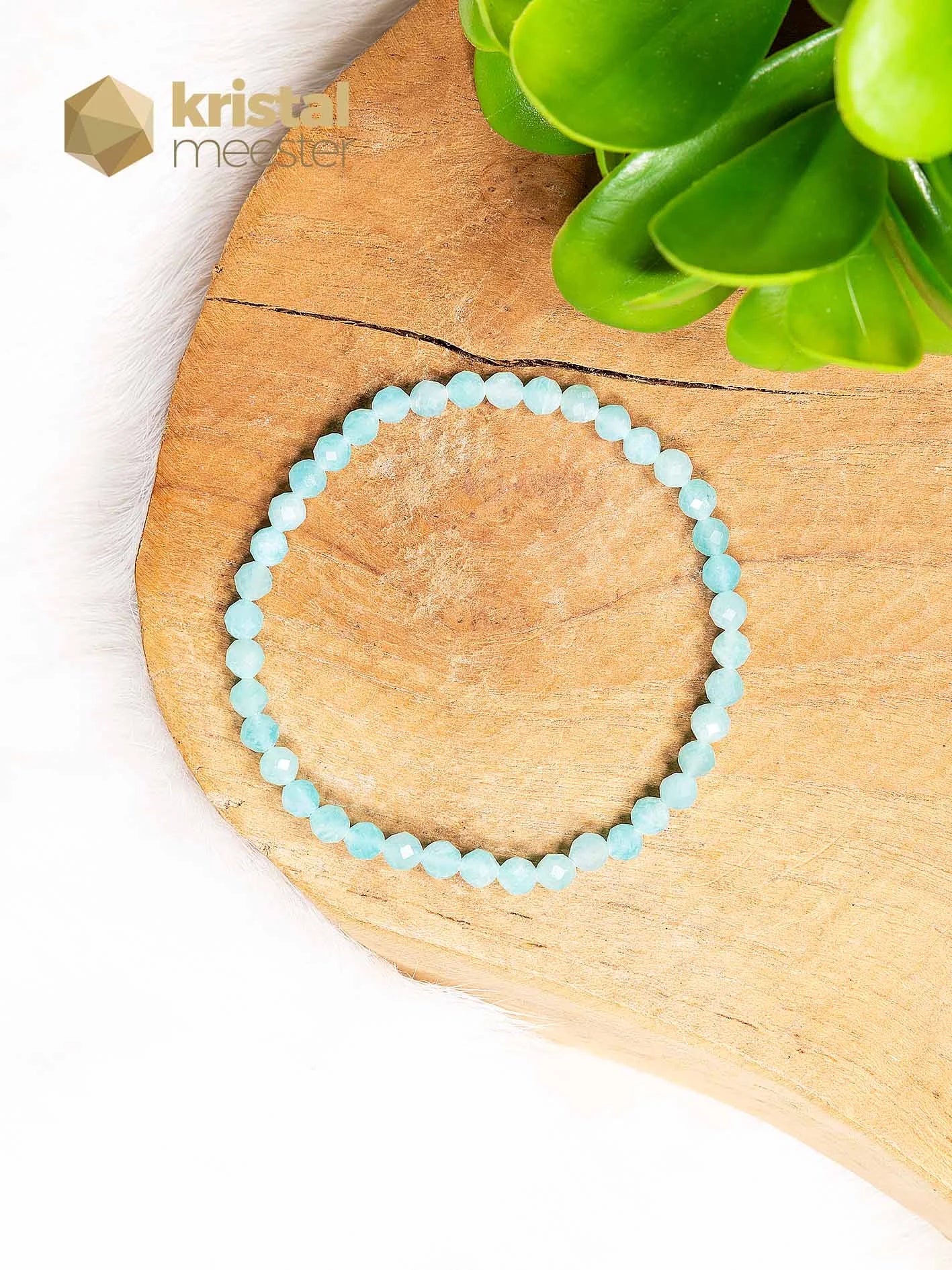 Amazonite Faceted Bracelet 3-4 mm