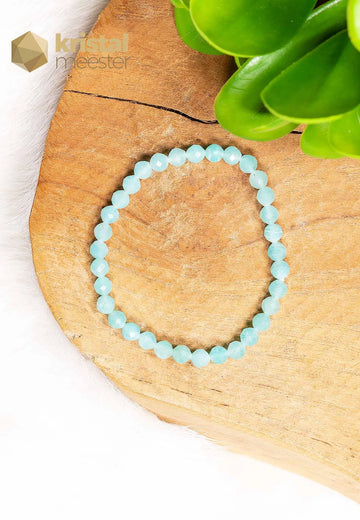 Amazoniet facet geslepen armband - 4 mm - kind