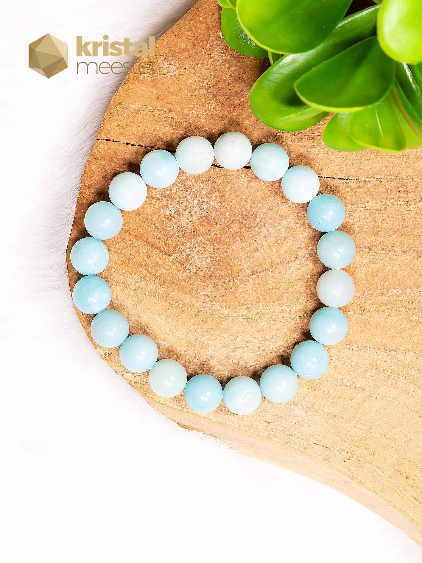 Amazoniet Kogelarmband - 10 mm