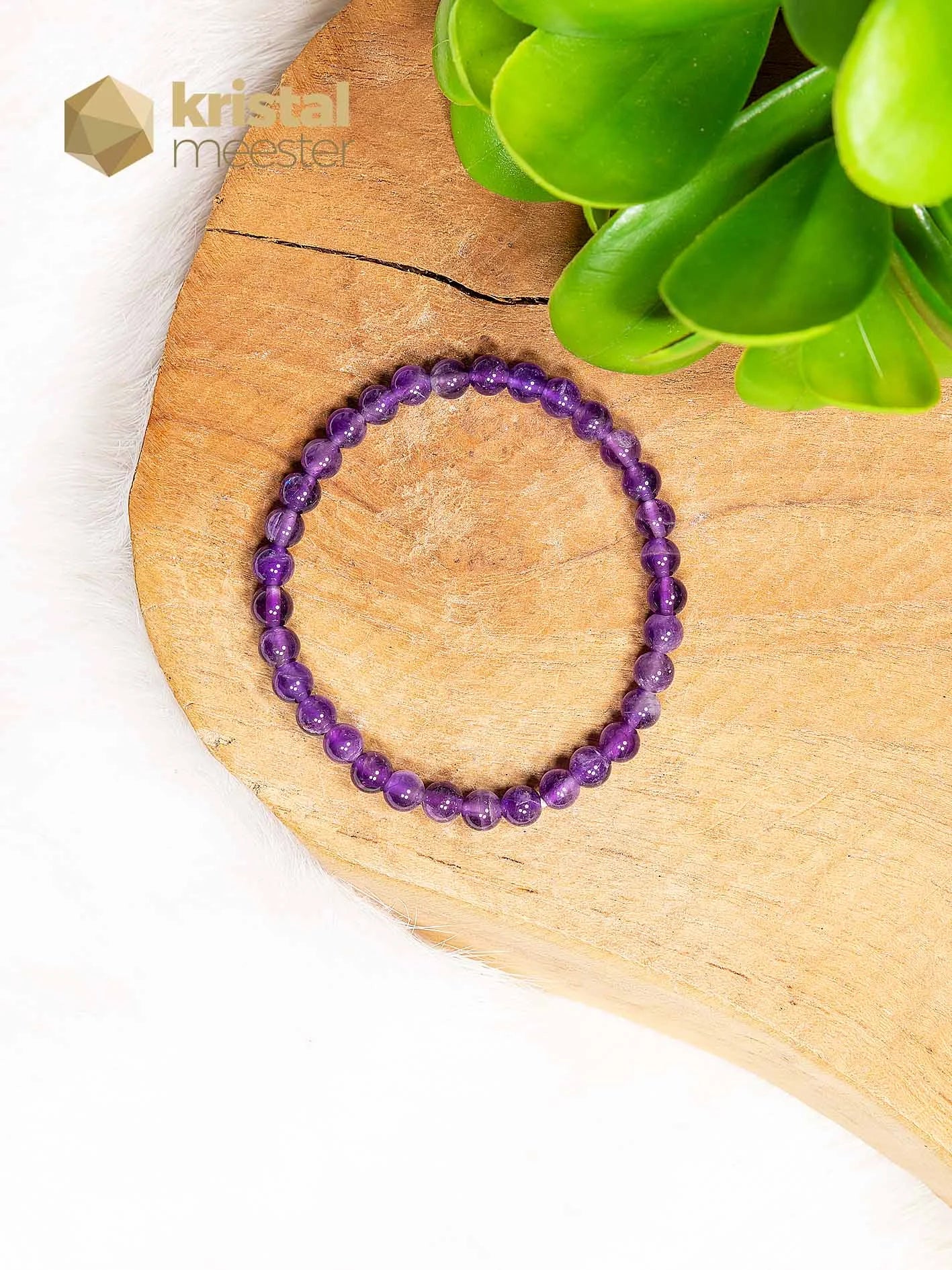 Amethist Kogelarmband - 4 mm - kind