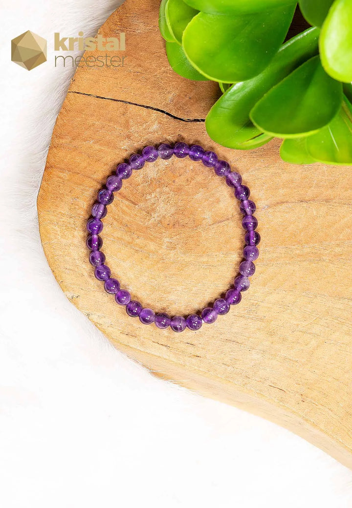 Amethist Kogelarmband - 4 mm - kind