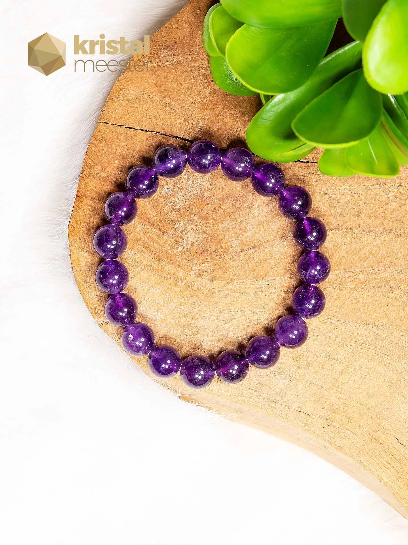 Amethist Kogelarmband - 10 mm