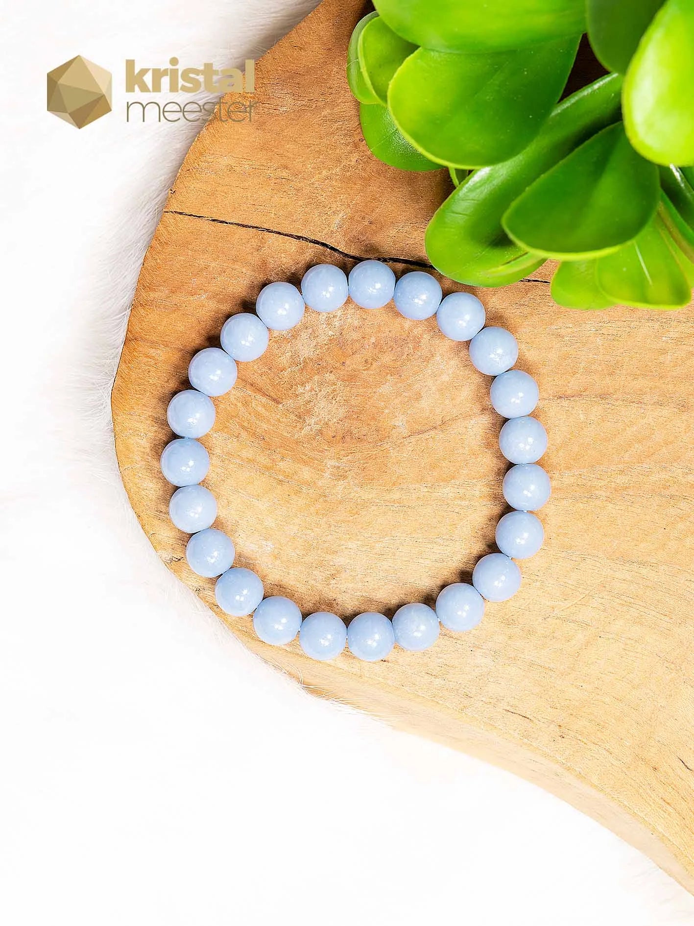 Angelite Ball Bracelet - 8 mm