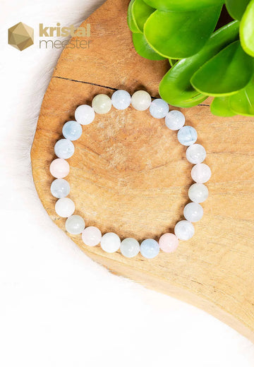 Aquamarine, Beryl Ball Bracelet - 8 mm