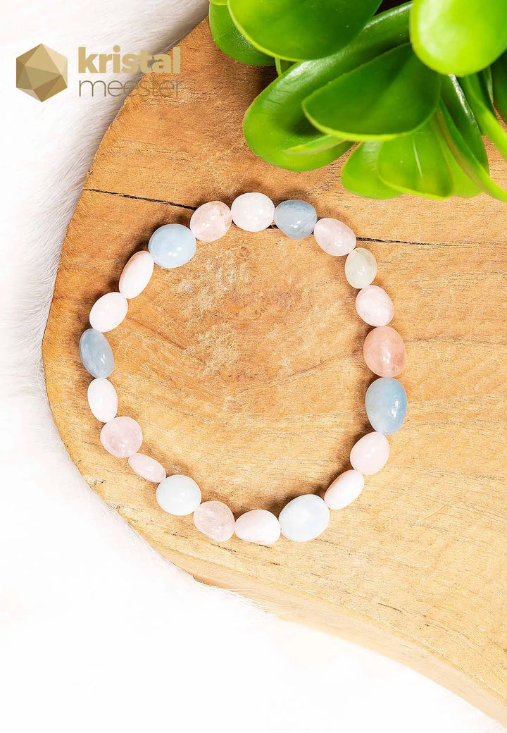 Aquamarine, Beryl and Morganite Nugget Bracelet