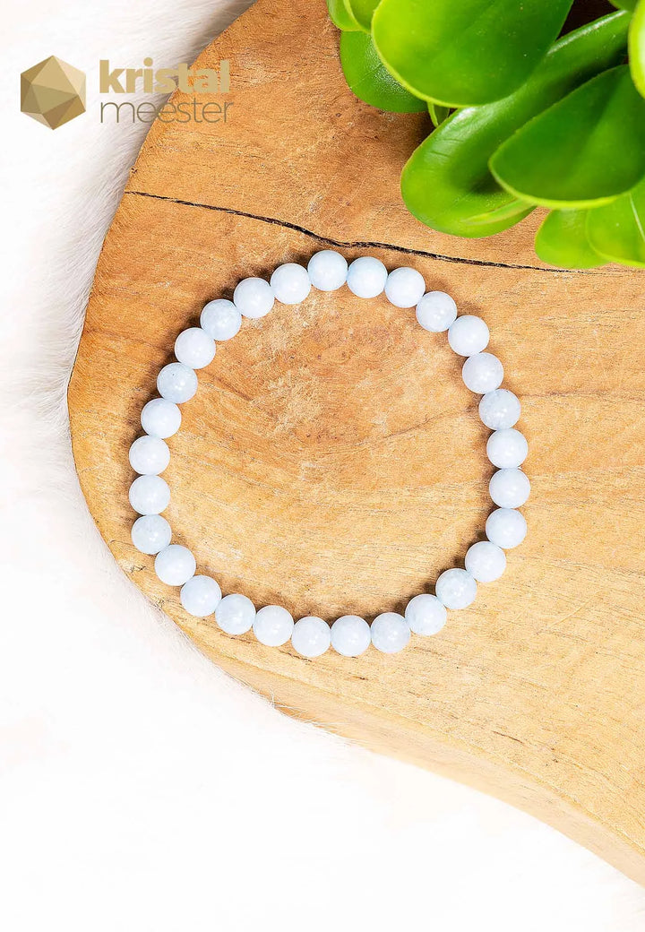 Aquamarijn Kogelarmband - 6 mm