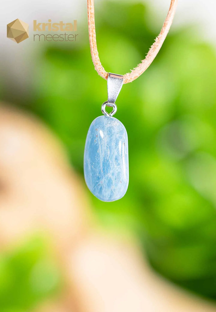 Aquamarine pendant with silver loop - no. 1