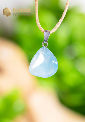 Aquamarine pendant with silver loop - no. 2