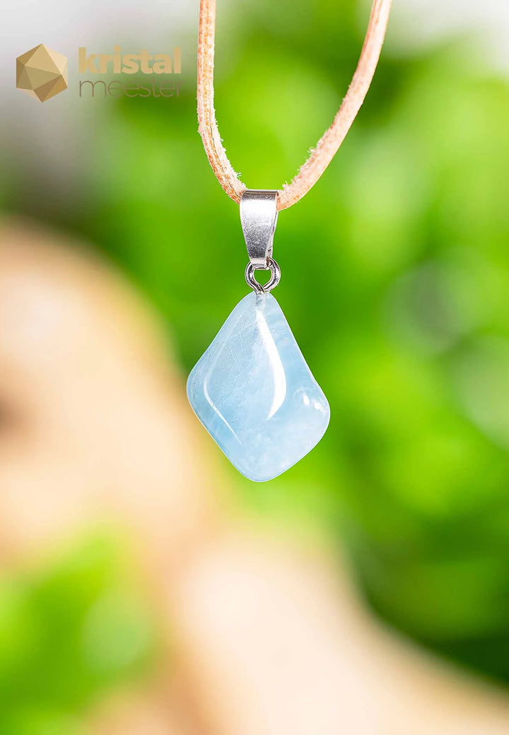 Aquamarine pendant with silver loop - no. 3