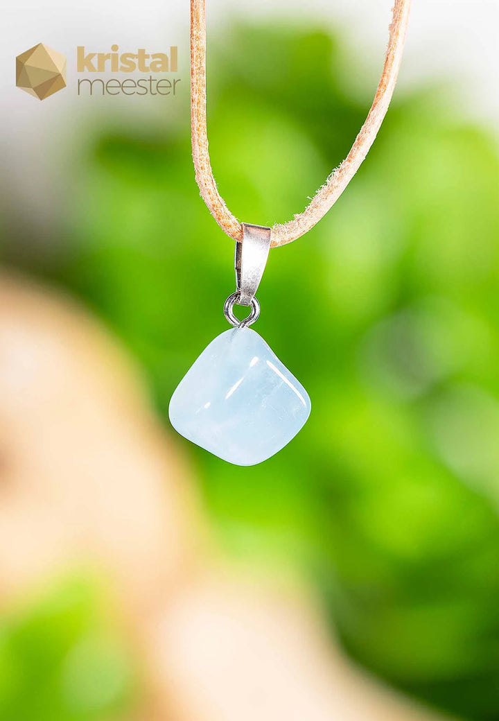 Aquamarine pendant with silver loop - no. 4