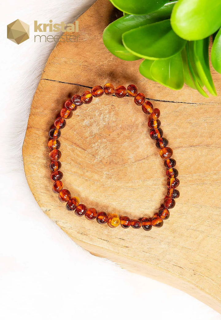 Barnsteen Kogelarmband Cognac