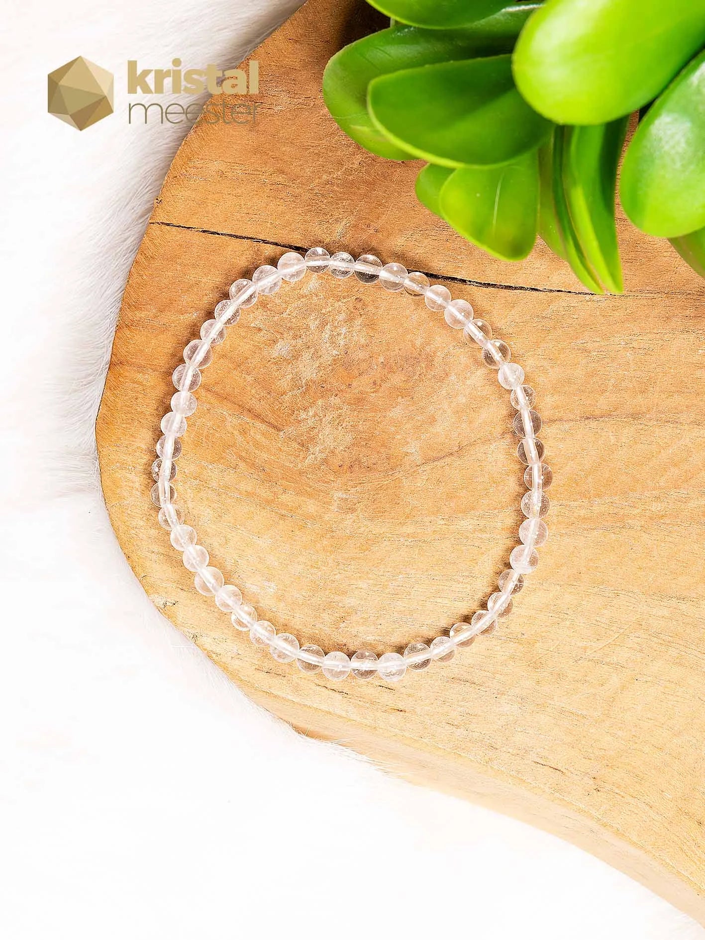 Bergkristal Kogelarmband - 3-4 mm