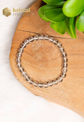 Rock Crystal Ball Bracelet - 6 mm