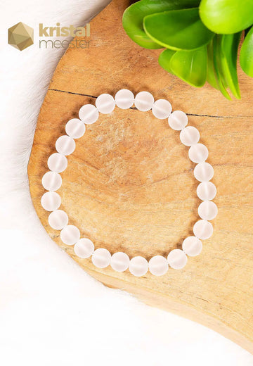Bergkristal Kogelarmband - 8mm - Mat