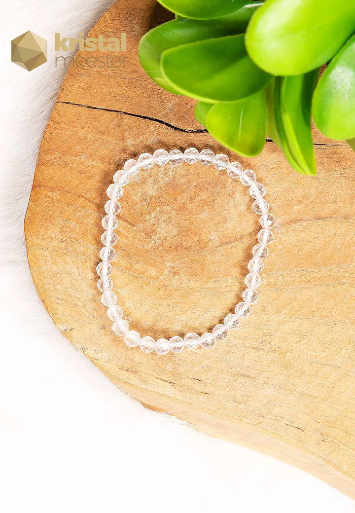 Rock Crystal Faceted Bracelet - 4 mm - child