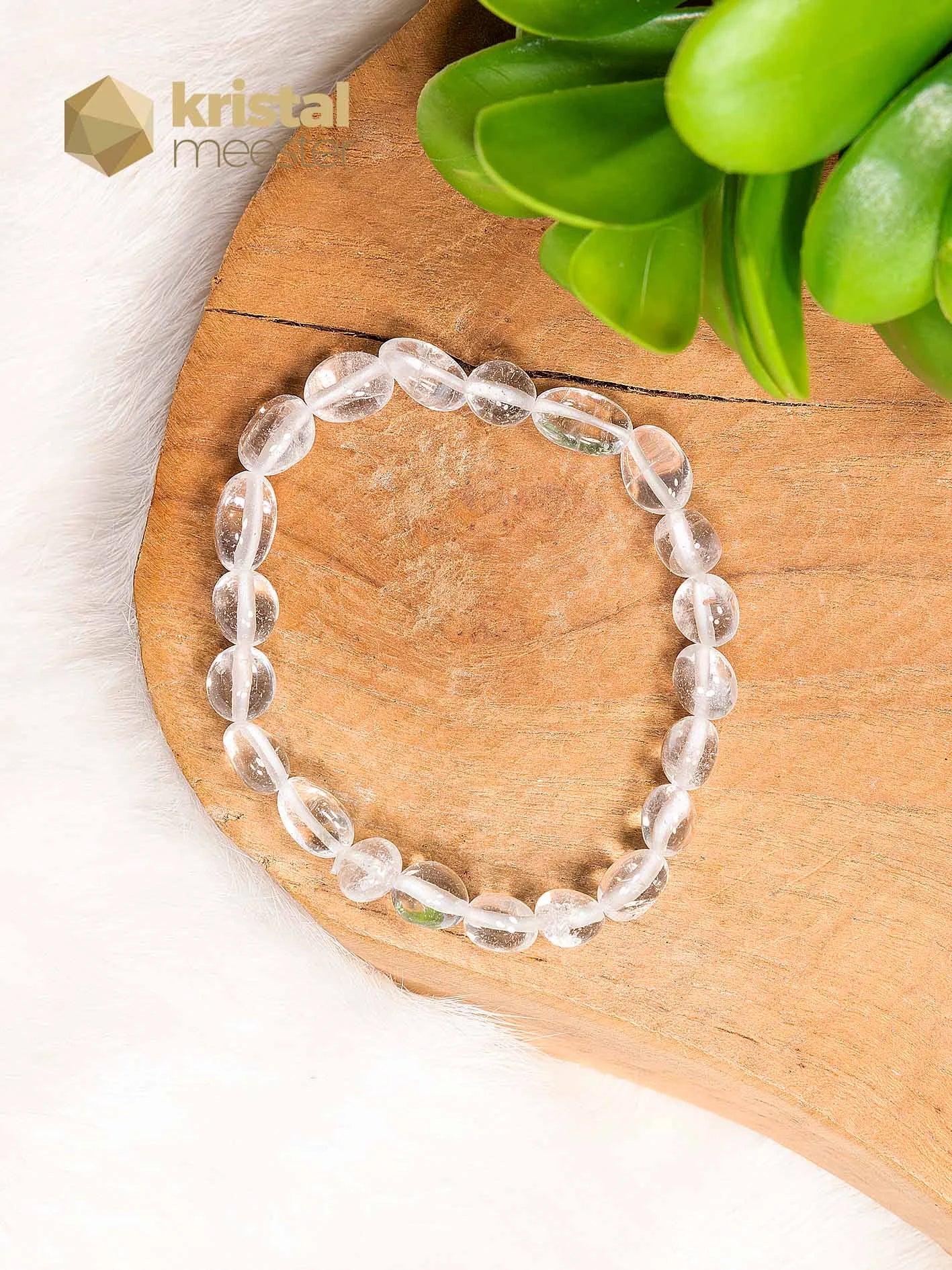 Bergkristal Trommelsteen armband - 10 mm