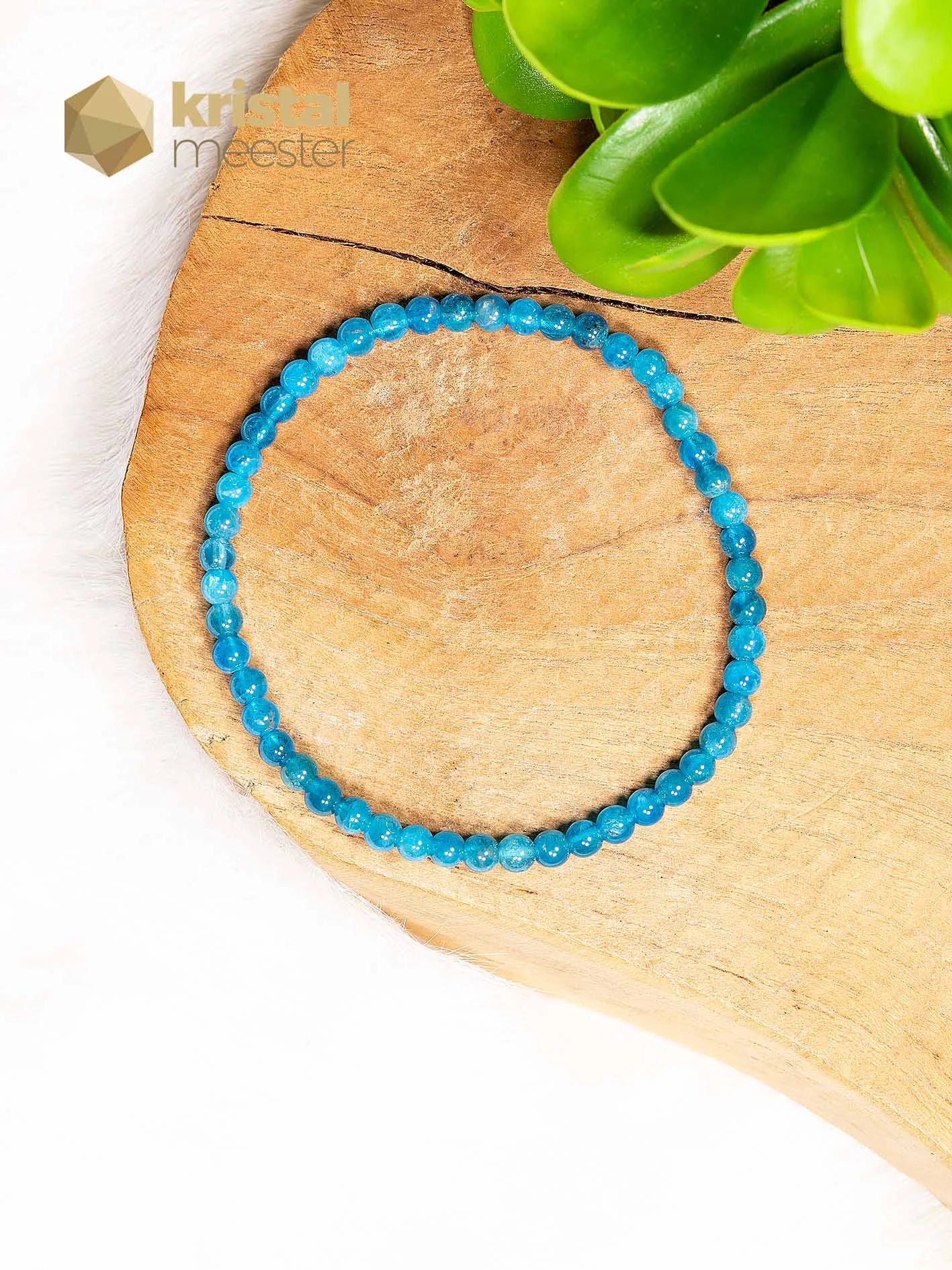 Blue Apatite Ball Bracelet 3-4 mm