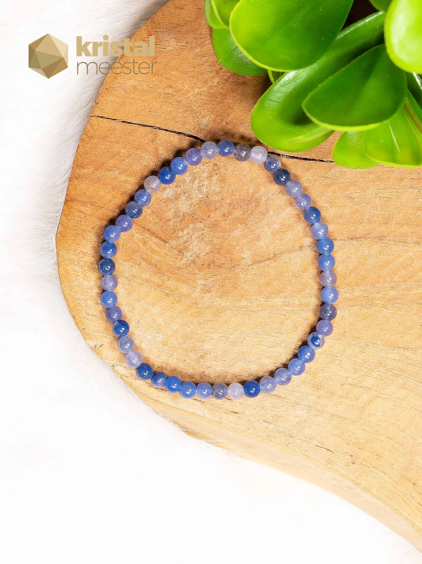 Blue Aventurine Ball Bracelet - 4 mm