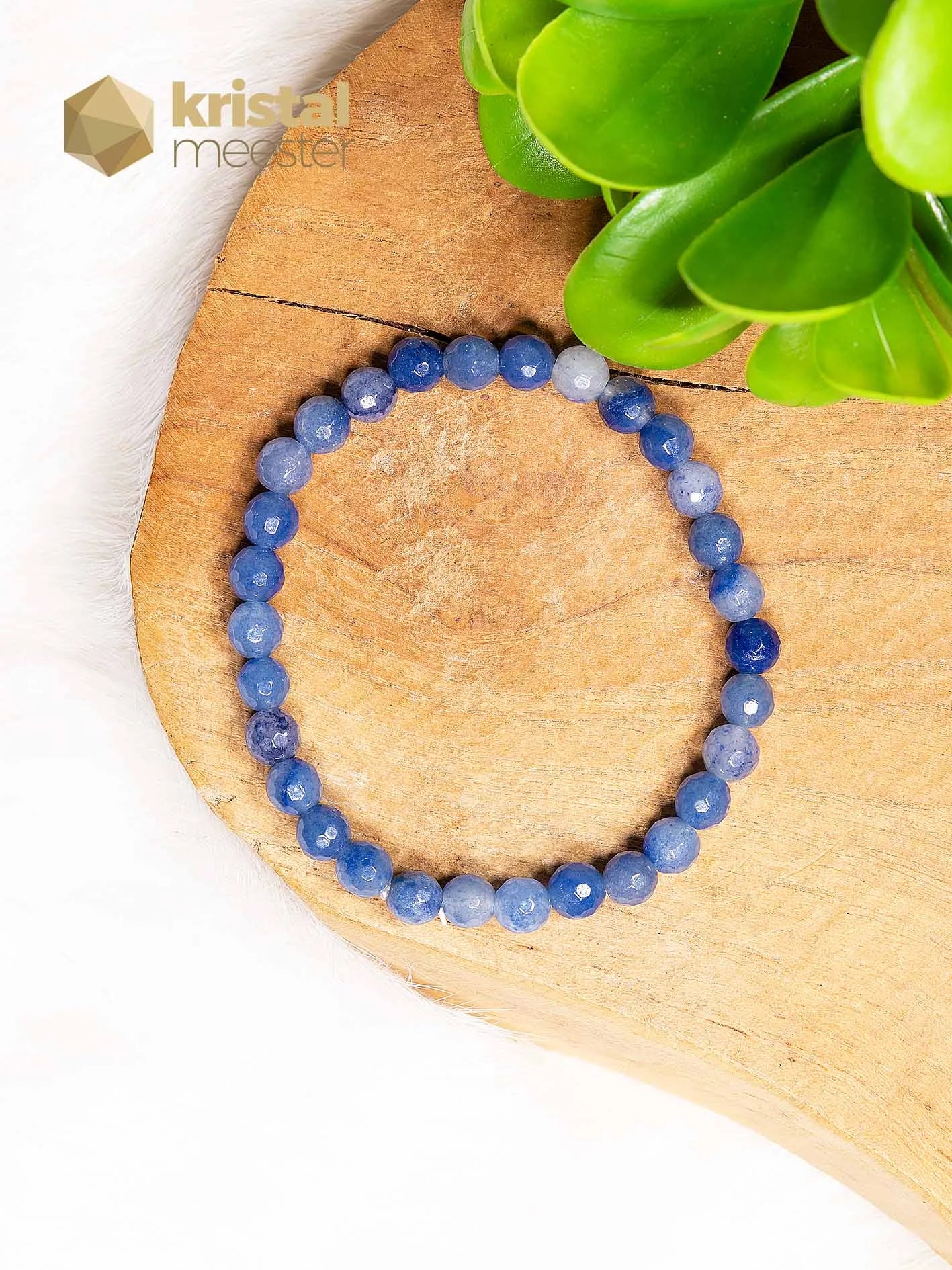 Blue Aventurine Faceted Bracelet - 6 mm