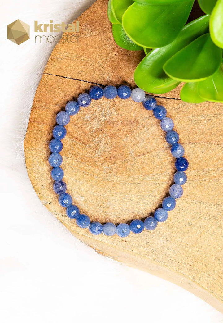 Blue Aventurine Faceted Bracelet - 6 mm
