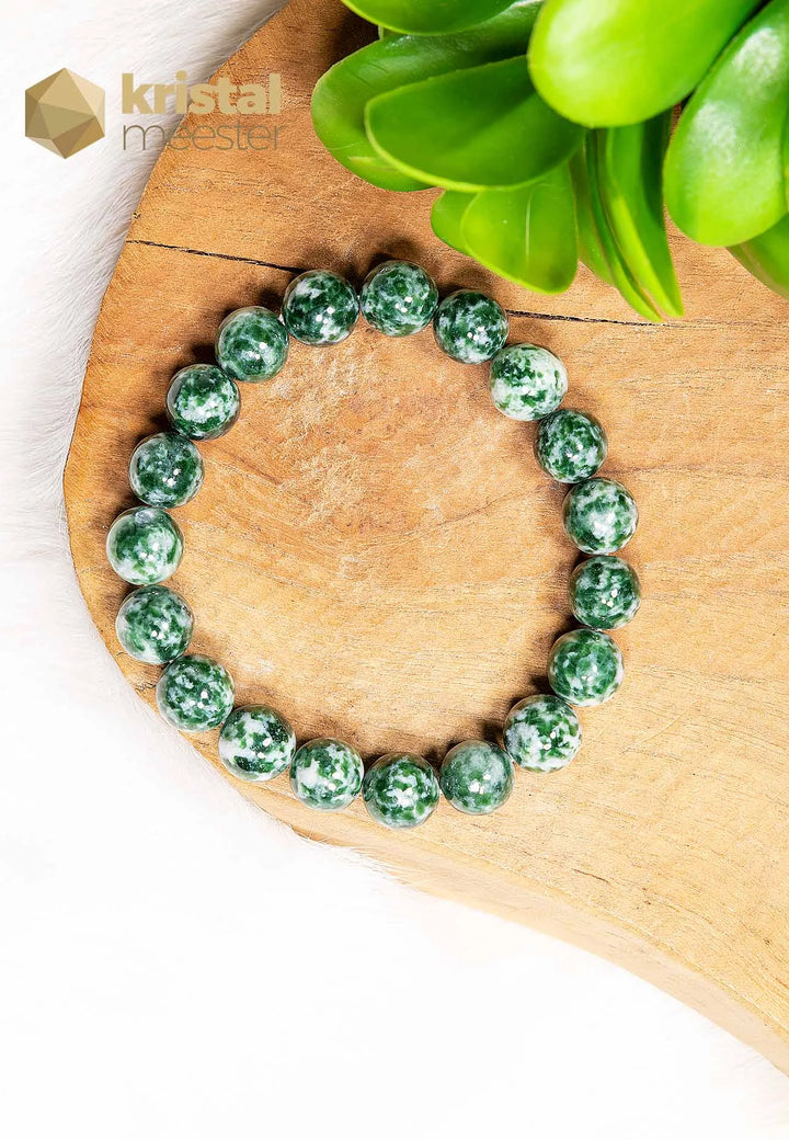 Tree Agate Ball Bracelet - 10 mm
