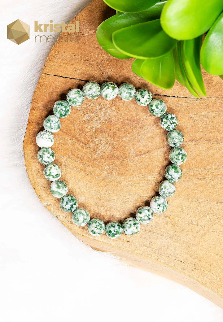 Tree Agate Ball Bracelet - 8 mm