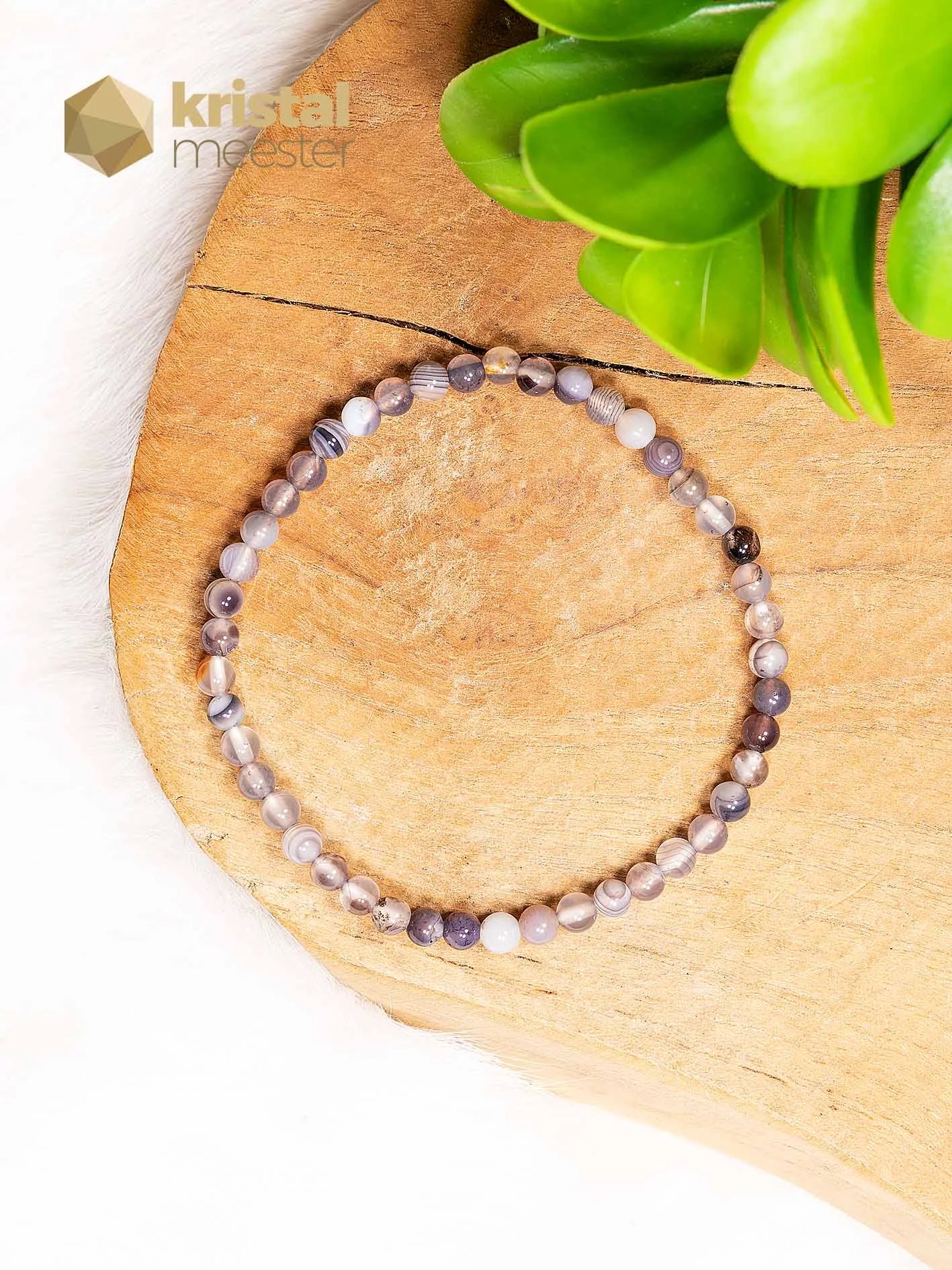 Botswana Agaat  Kogelarmband - 4 mm