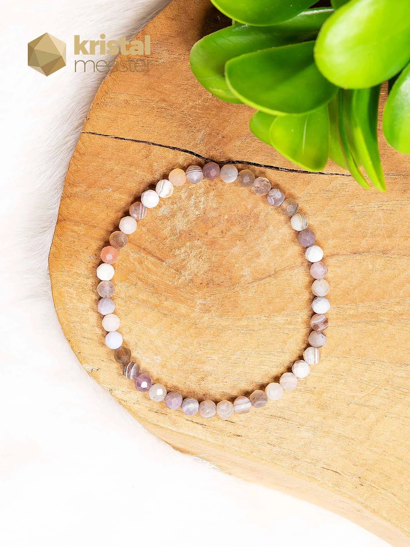 Botswana Agaat facet geslepen armband  3 - 4 mm