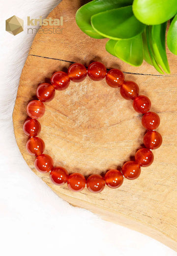 Carneool Kogelarmband Rood - 10 mm