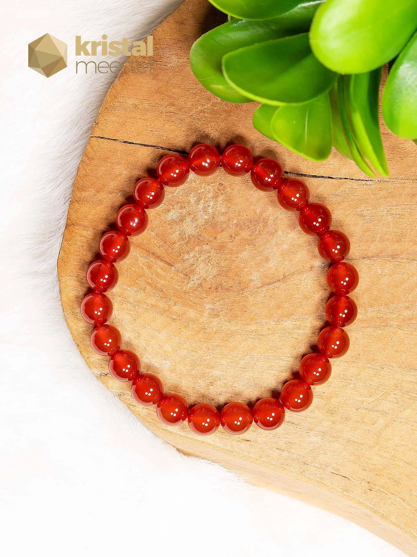 Carneool Kogelarmband - 8 mm