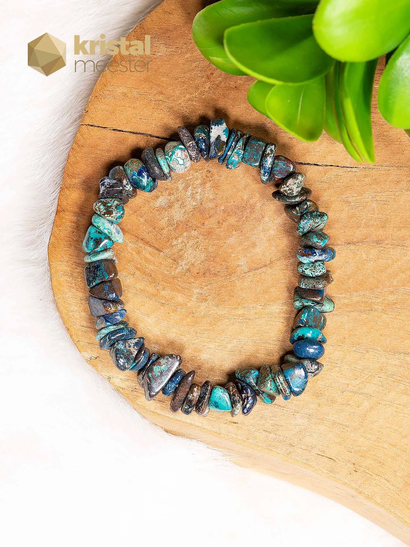 Chrysocolla Shattuckite Chip Bracelet