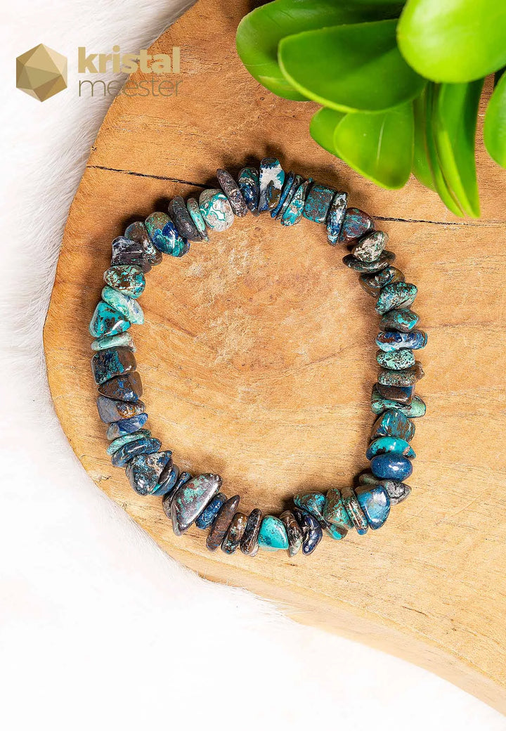 Chrysocolla Shattuckite Chip Bracelet