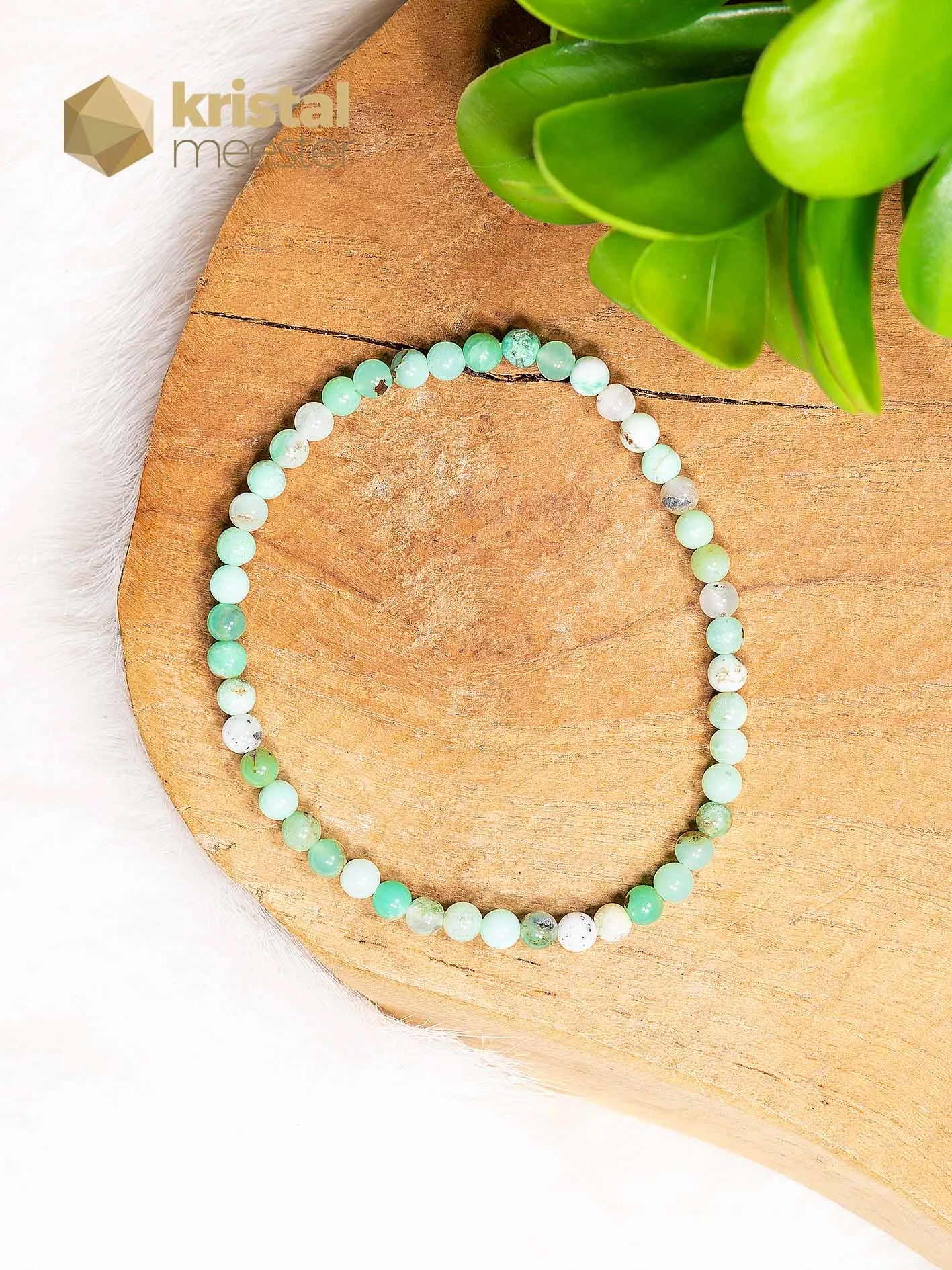 Chrysopraas Kogelarmband - 4 mm