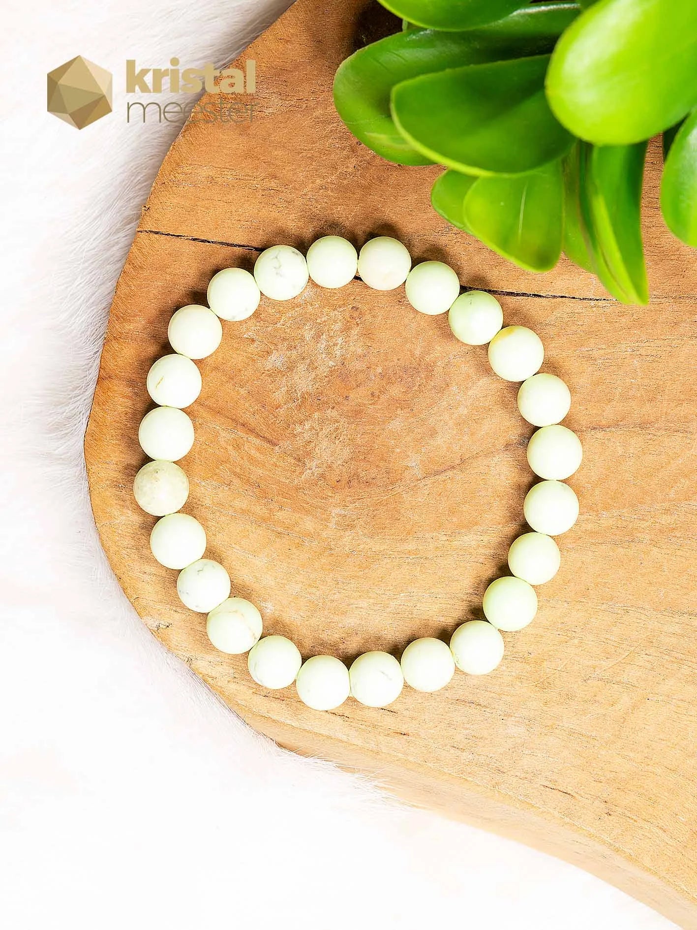 Chrysoprase Lemon Ball Bracelet - 8 mm