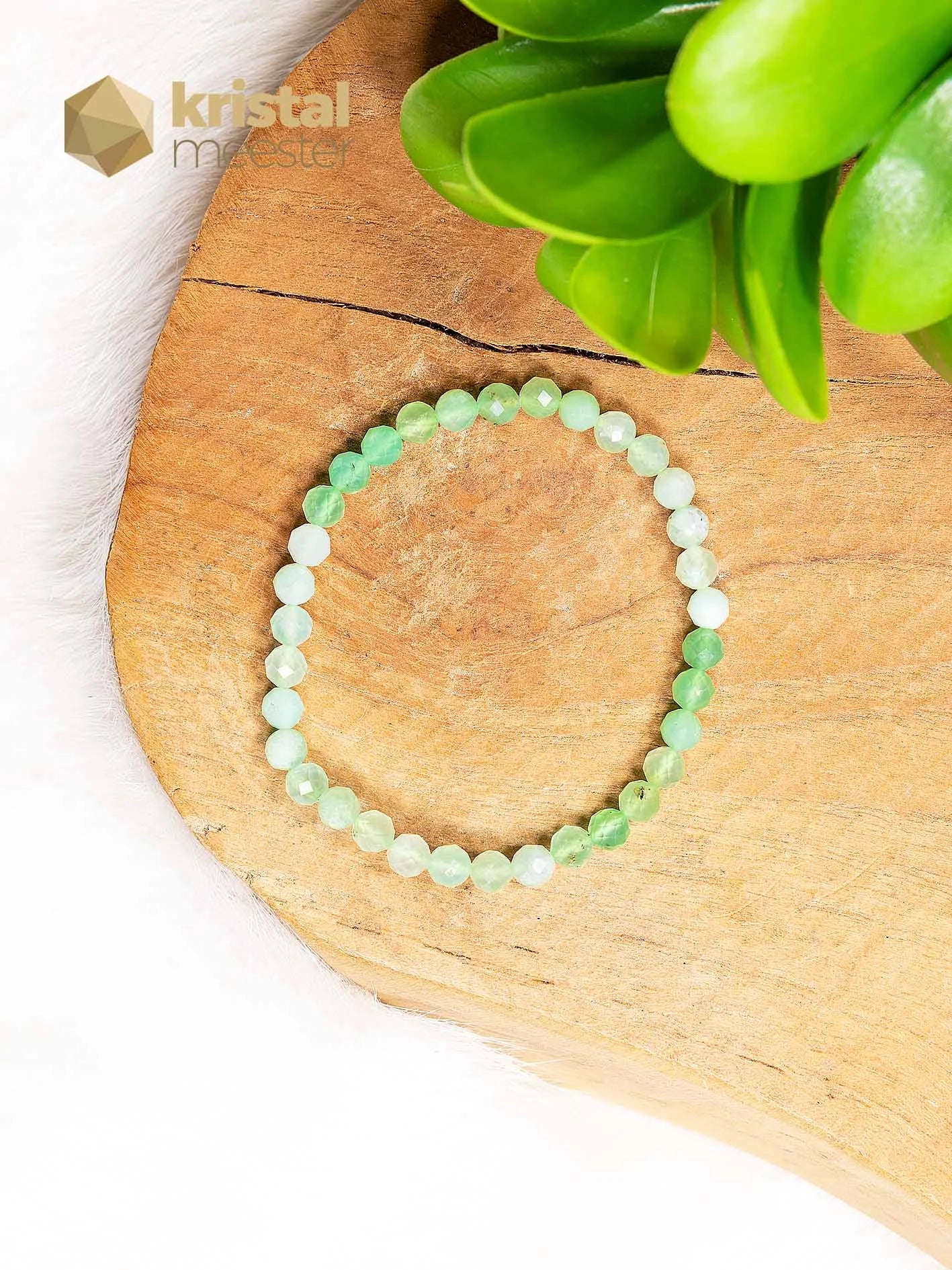 Chrysoprase Faceted Bracelet - 4 mm - Child