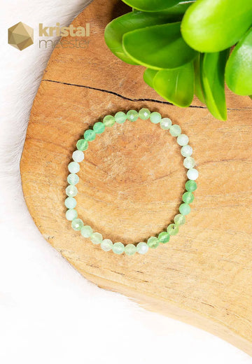 Chrysopraas facet geslepen armband - 4 mm - kind