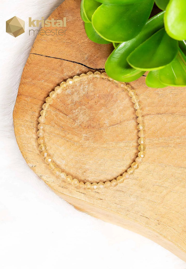 Yellow Apatite Faceted Bracelet - 3-4 mm
