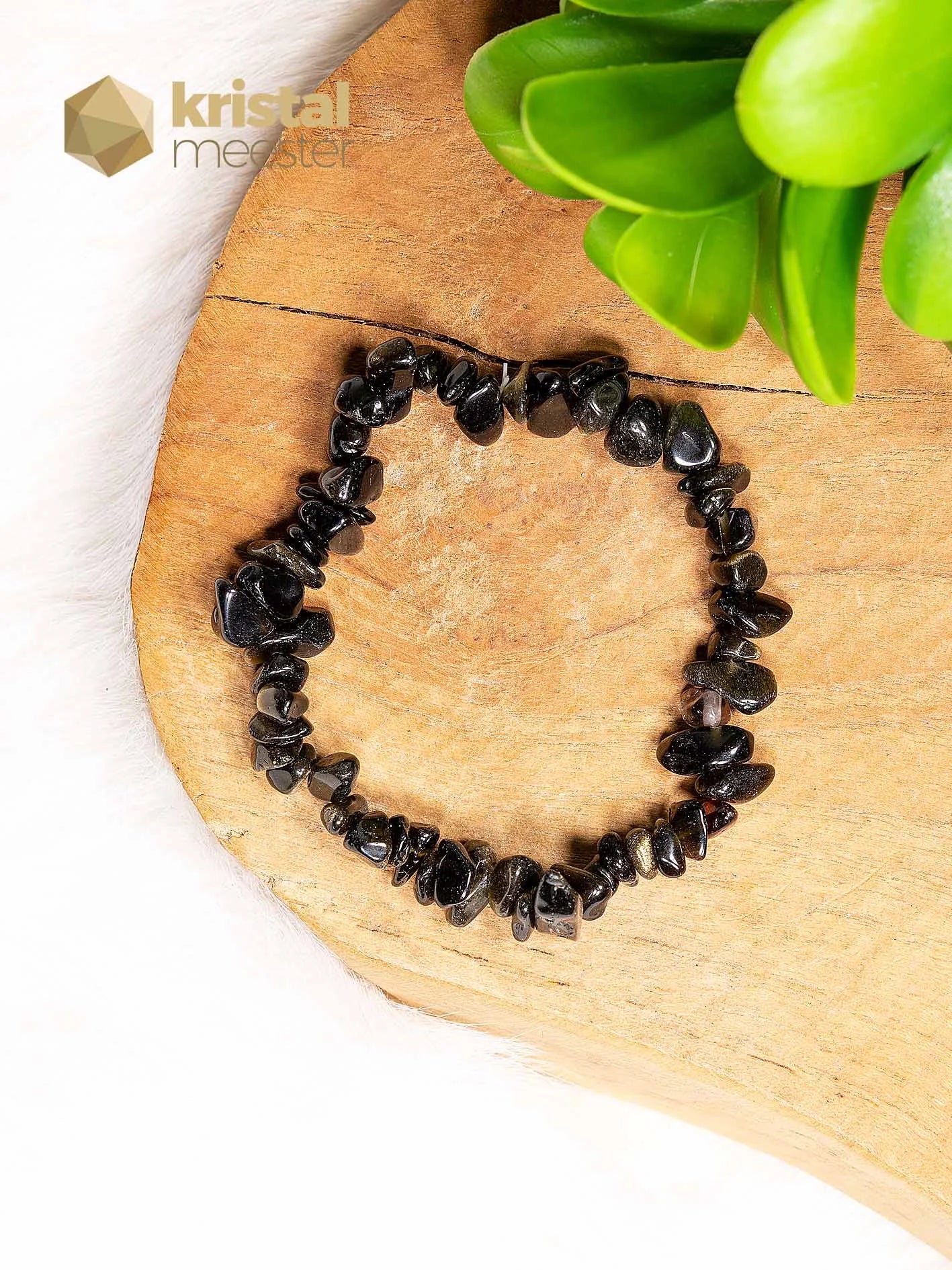 Goud Obsidiaan Splitarmband