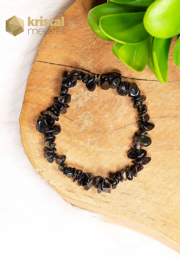 Goud Obsidiaan Splitarmband