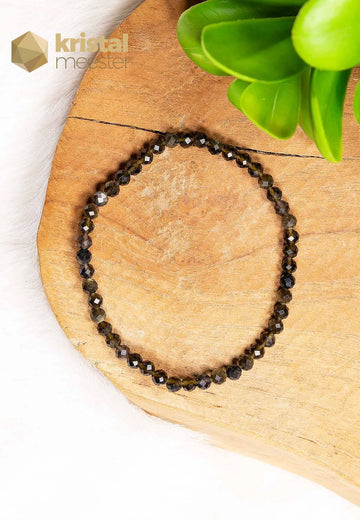 Goud Obsidiaan facet geslepen armband - 4 mm