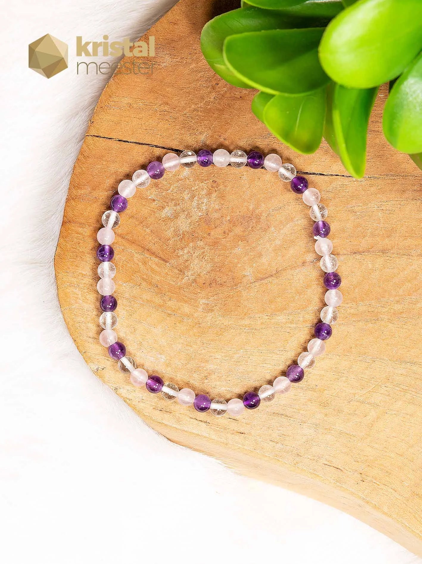 Gouden Driehoek Kogelarmband - 4 mm